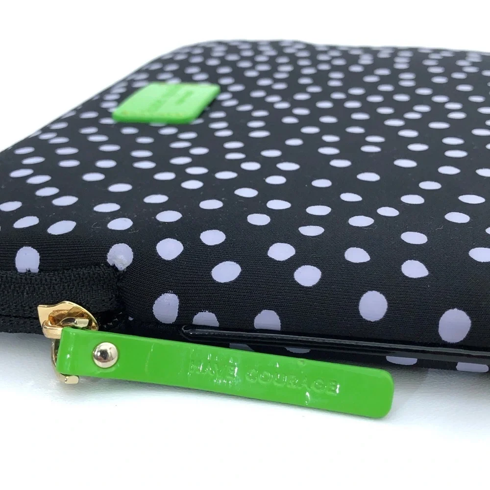 Kate Spade New York Black White Polka Dot Zip Around Tablet Sleeve NEW